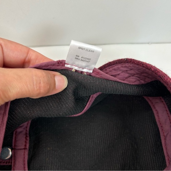 World Market Women’s Wool Blend Hat Burgundy 6 7/8 Speckled Cadet Military Style - Picture 10 of 10